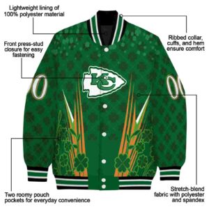 customized kansas city chiefs shamrock pattern green jacket new arrival jacketwow