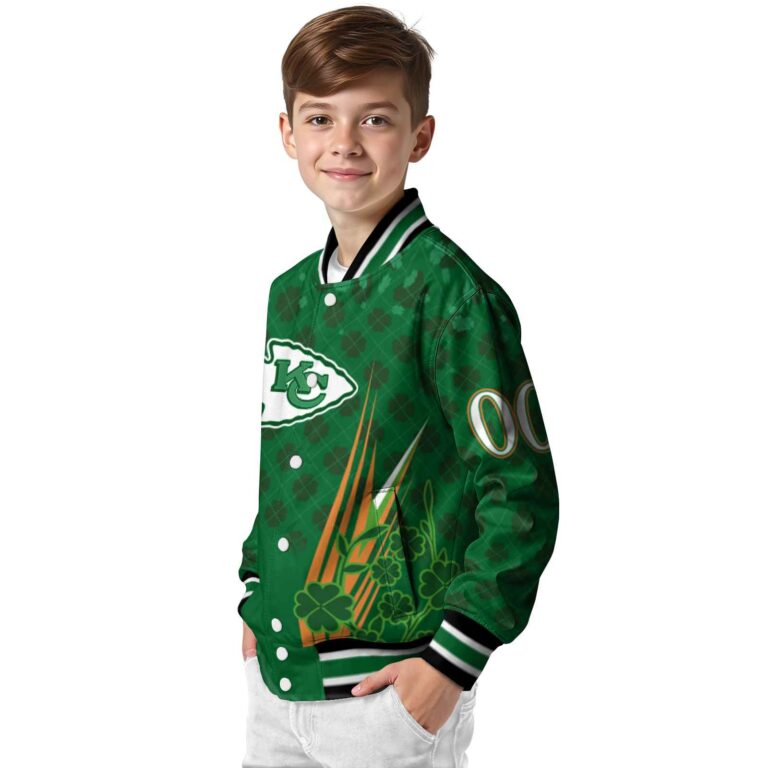 customized kansas city chiefs shamrock pattern green jacket trendy jacketwow
