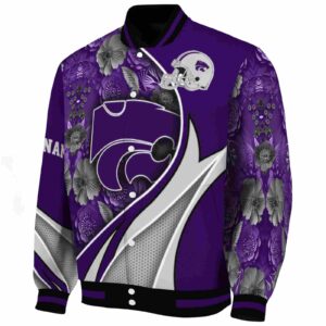 customized kansas state wildcats floral print purple jacket best selling jacketwow