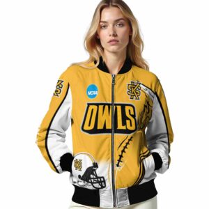 customized kennesaw state owls flaming football gold white jacket latest model jacketwow