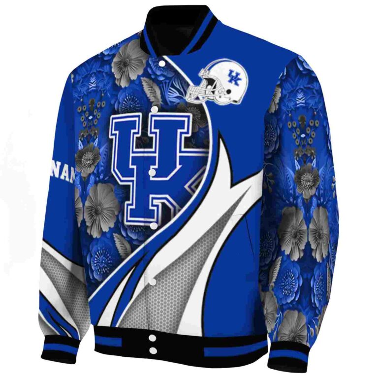 customized kentucky wildcats floral print blue jacket best selling jacketwow