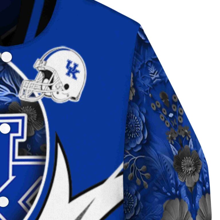 customized kentucky wildcats floral print blue jacket premium grade jacketwow