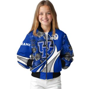 customized kentucky wildcats floral print blue jacket top rated jacketwow