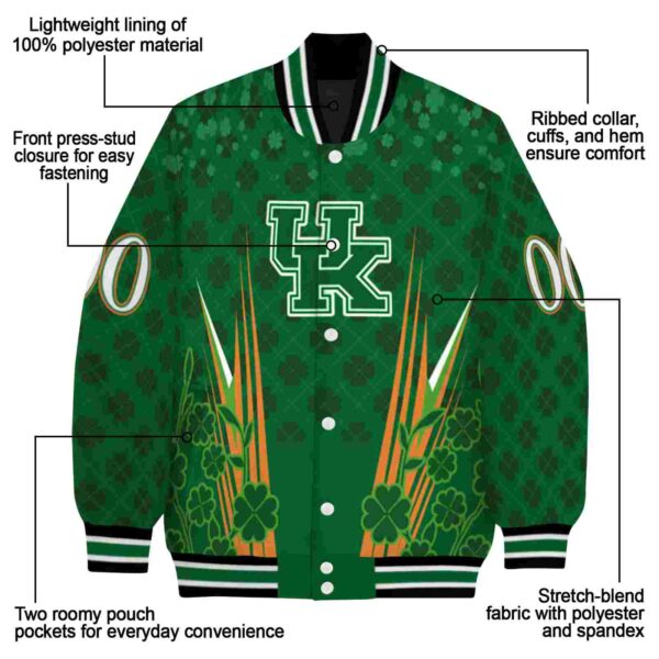 customized kentucky wildcats shamrock pattern green jacket new arrival jacketwow
