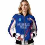 customized la tech flaming football blue white jacket best selling jacketwow