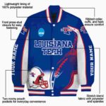 customized la tech flaming football blue white jacket best selling jacketwow