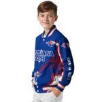 customized la tech flaming football blue white jacket best selling jacketwow