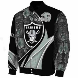 customized las vegas raiders floral print black jacket best selling jacketwow