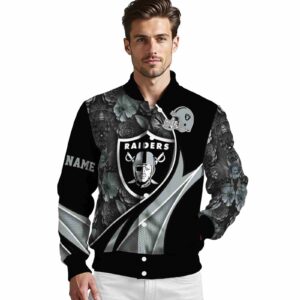 customized las vegas raiders floral print black jacket high quality jacketwow