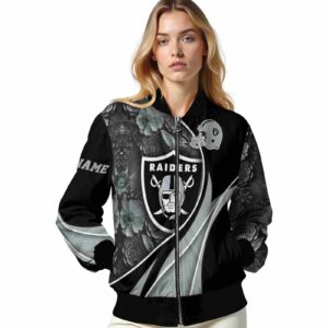 customized las vegas raiders floral print black jacket latest model jacketwow