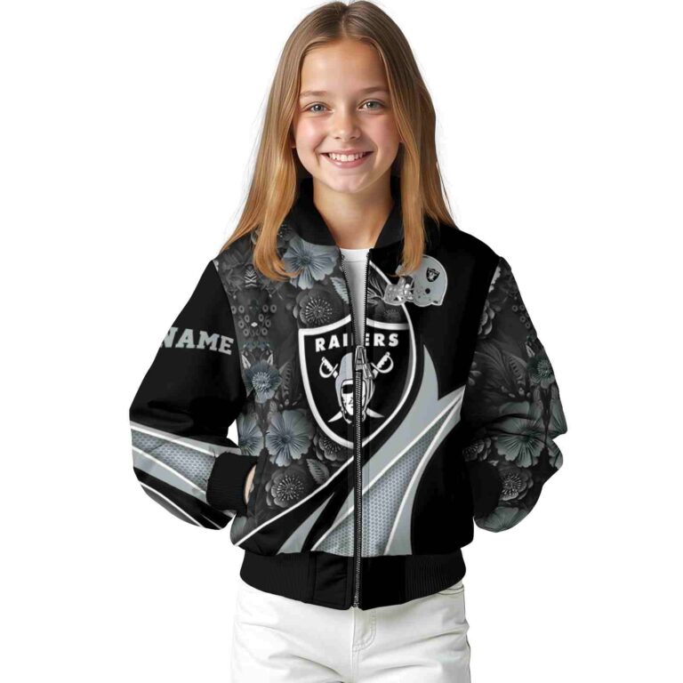 customized las vegas raiders floral print black jacket top rated jacketwow