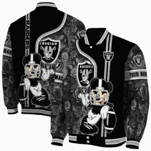 customized las vegas raiders rose mickey black jacket fashion forward jacketwow