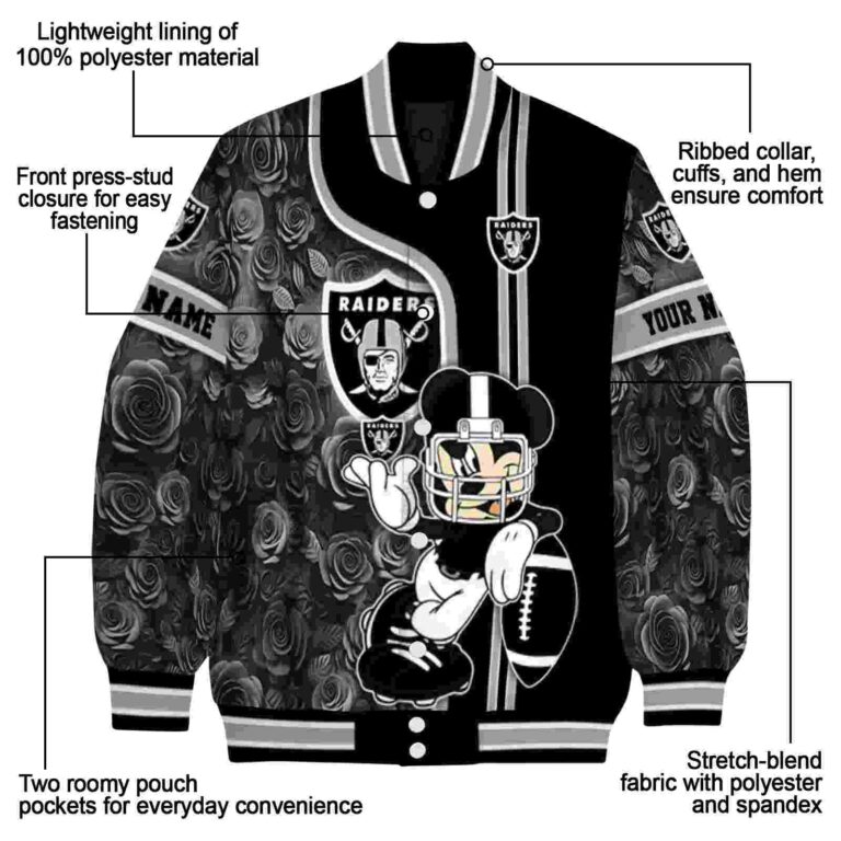 customized las vegas raiders rose mickey black jacket new arrival jacketwow