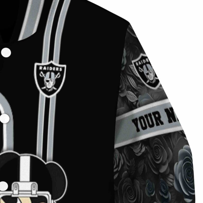 customized las vegas raiders rose mickey black jacket premium grade jacketwow