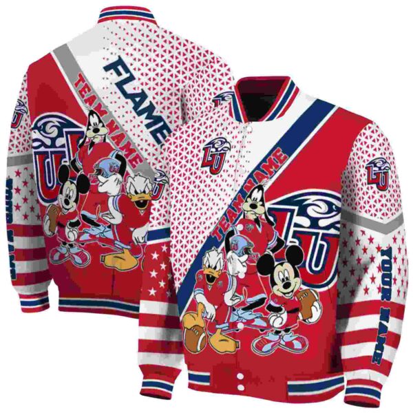 customized liberty flames mickey donald goofy red white jacket fashion forward jacketwow