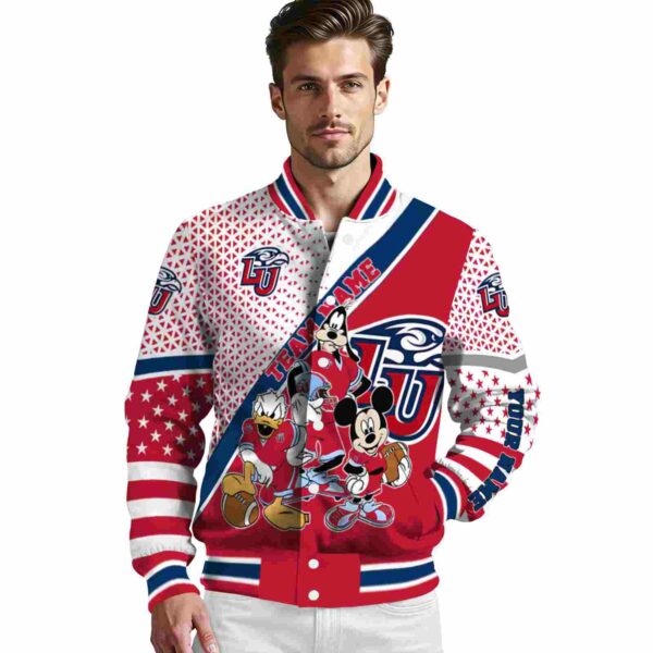 customized liberty flames mickey donald goofy red white jacket high quality jacketwow