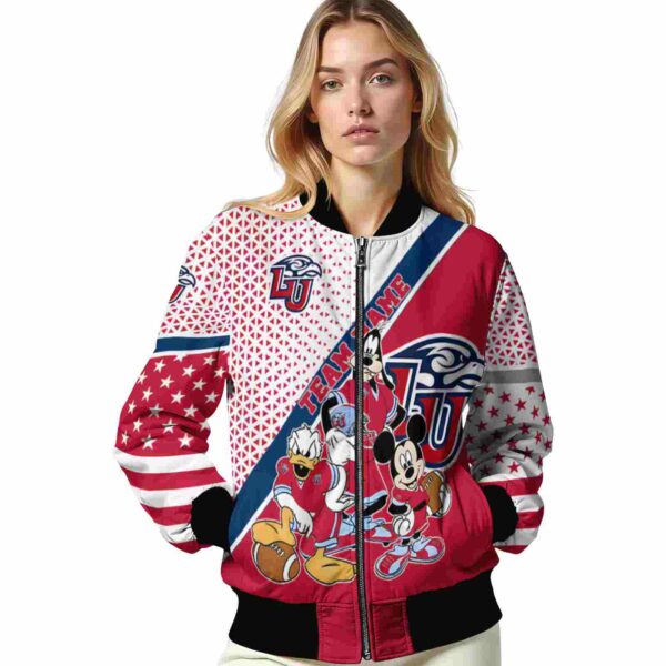 customized liberty flames mickey donald goofy red white jacket latest model jacketwow