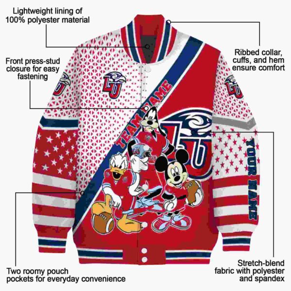 customized liberty flames mickey donald goofy red white jacket new arrival jacketwow