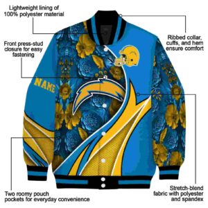 customized los angeles chargers floral print blue jacket new arrival jacketwow