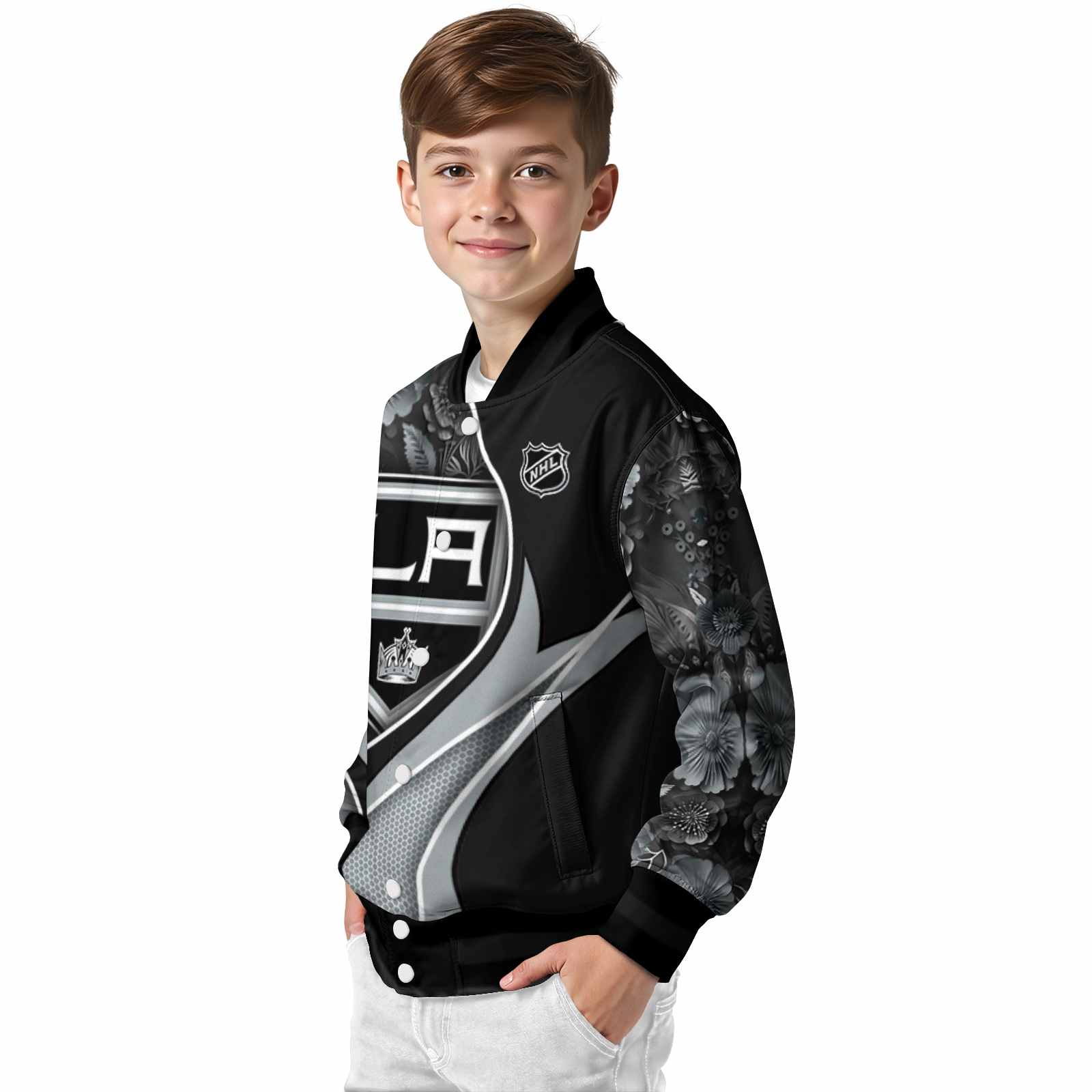 customized los angeles kings floral print black jacket trendy jacketwow customized los angeles kings floral print black jacket trendy jacketwow