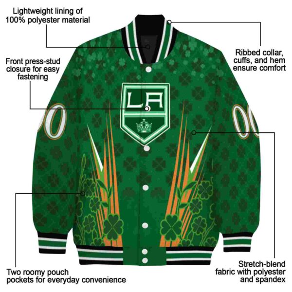 customized los angeles kings shamrock pattern green jacket new arrival jacketwow