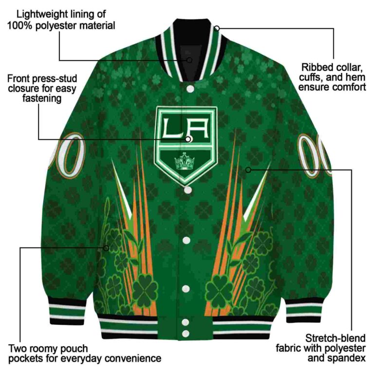 customized los angeles kings shamrock pattern green jacket new arrival jacketwow