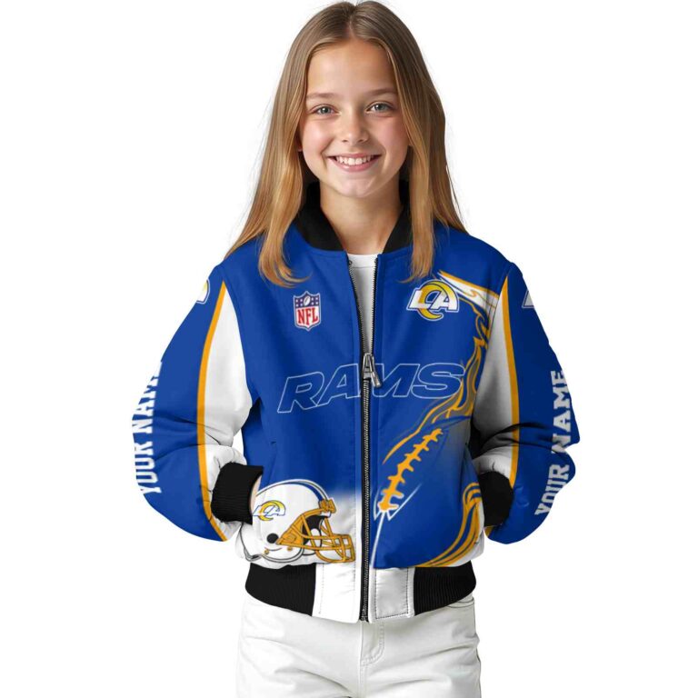 customized los angeles rams flaming football blue white jacket top rated jacketwow