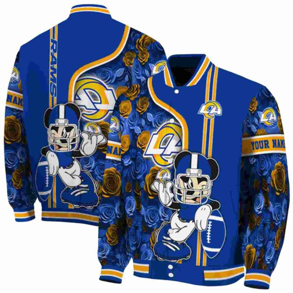 customized los angeles rams rose mickey blue jacket fashion forward jacketwow