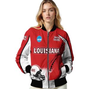 customized louisiana ragin cajuns flaming football red white jacket latest model jacketwow