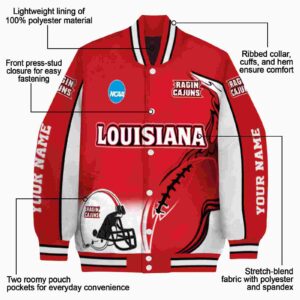 customized louisiana ragin cajuns flaming football red white jacket new arrival jacketwow