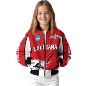 customized louisiana ragin cajuns flaming football red white jacket top rated jacketwow