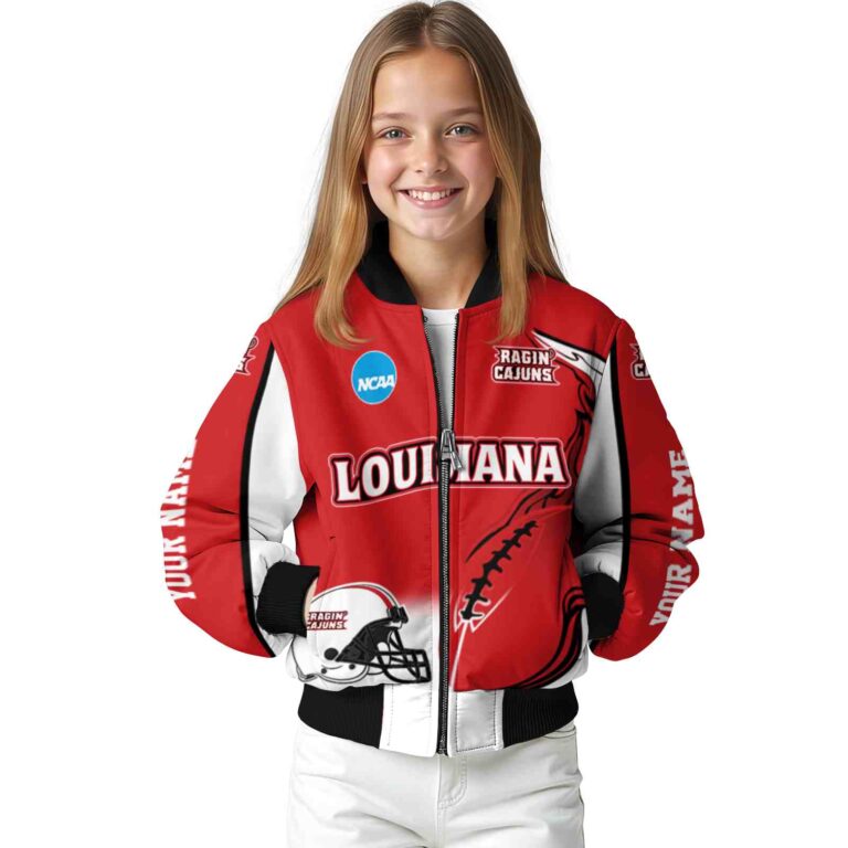 customized louisiana ragin cajuns flaming football red white jacket top rated jacketwow