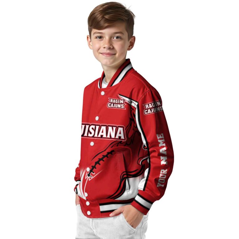 customized louisiana ragin cajuns flaming football red white jacket trendy jacketwow