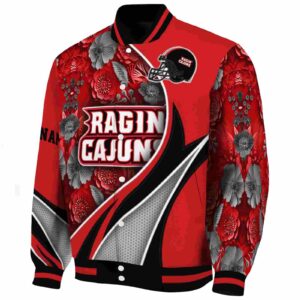 customized louisiana ragin cajuns floral print red jacket best selling jacketwow