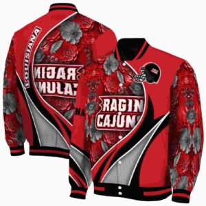 customized louisiana ragin cajuns floral print red jacket fashion forward jacketwow