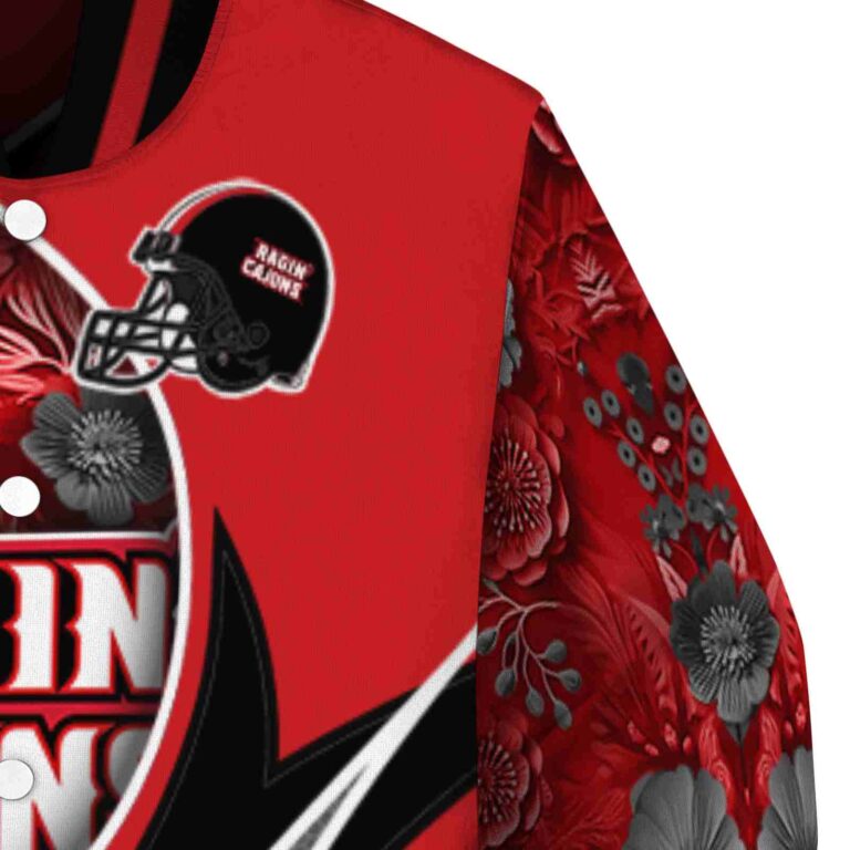 customized louisiana ragin cajuns floral print red jacket premium grade jacketwow