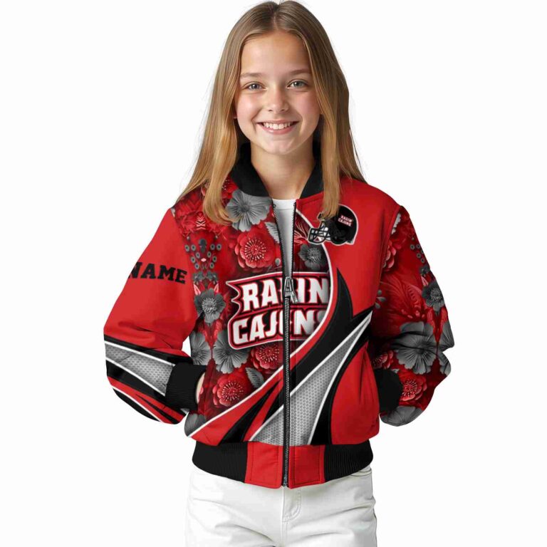 customized louisiana ragin cajuns floral print red jacket top rated jacketwow
