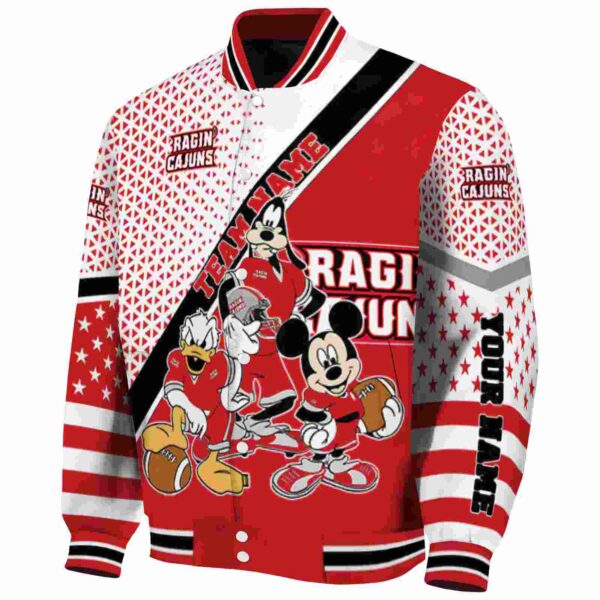 customized louisiana ragin cajuns mickey donald goofy red white jacket best selling jacketwow