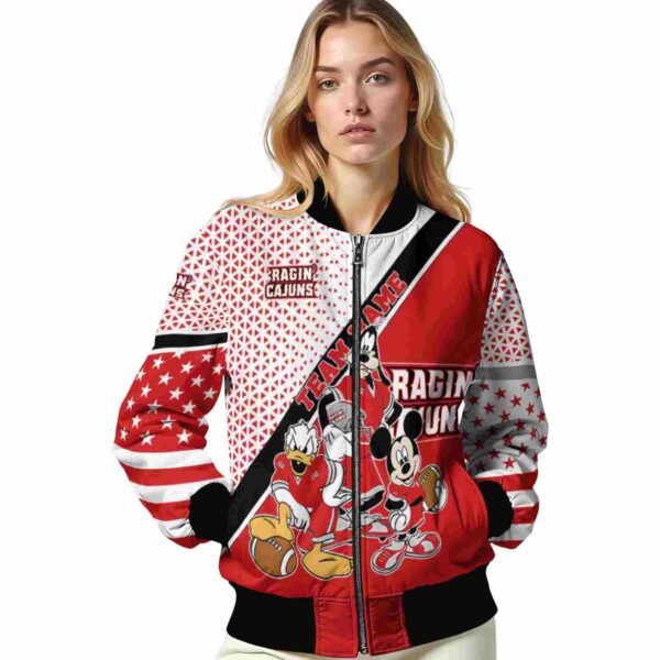 customized louisiana ragin cajuns mickey donald goofy red white jacket latest model jacketwow