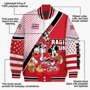 customized louisiana ragin cajuns mickey donald goofy red white jacket new arrival jacketwow