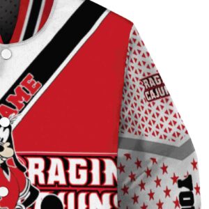 customized louisiana ragin cajuns mickey donald goofy red white jacket premium grade jacketwow