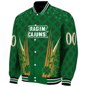 customized louisiana ragin cajuns shamrock pattern green jacket best selling jacketwow