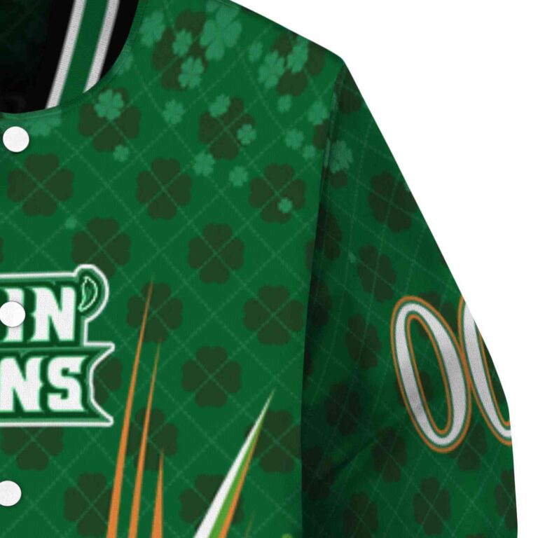 customized louisiana ragin cajuns shamrock pattern green jacket premium grade jacketwow