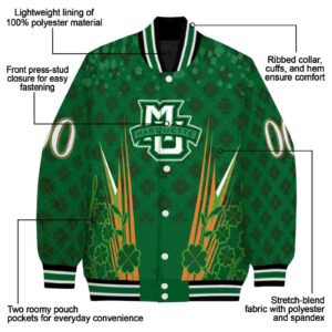 customized marquette golden eagles shamrock pattern green jacket new arrival jacketwow