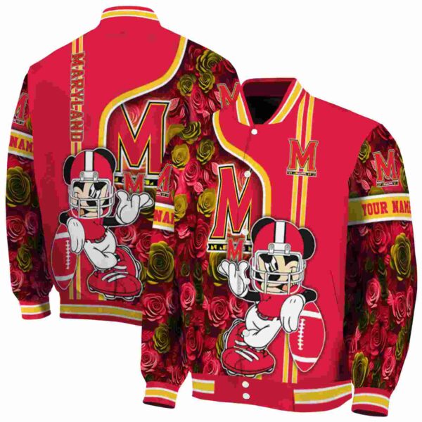 customized maryland terrapins rose mickey red jacket fashion forward jacketwow