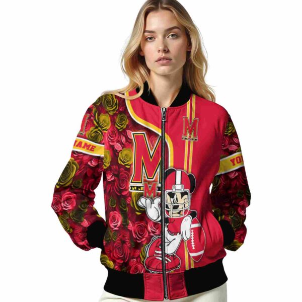 customized maryland terrapins rose mickey red jacket latest model jacketwow