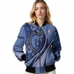 customized memphis grizzlies floral print blue jacket best selling jacketwow