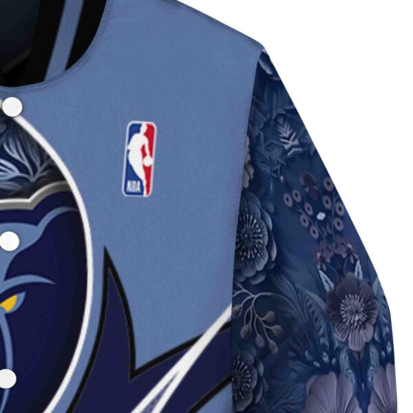 customized memphis grizzlies floral print blue jacket premium grade jacketwow