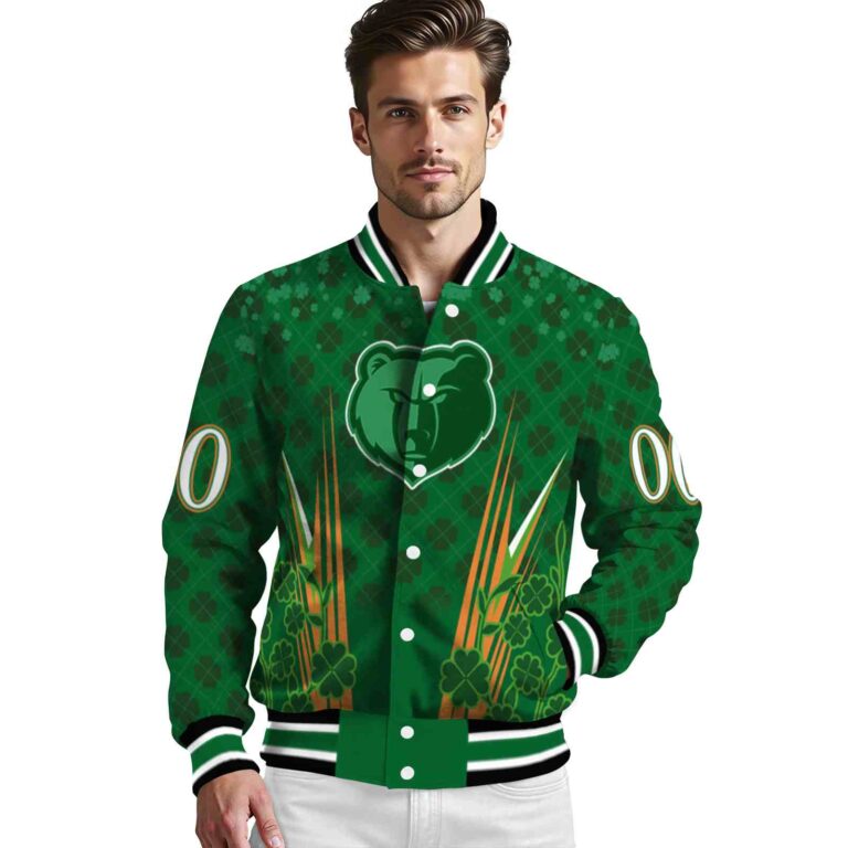 customized memphis grizzlies shamrock pattern green jacket high quality jacketwow