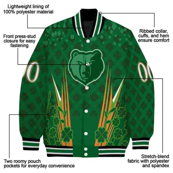 customized memphis grizzlies shamrock pattern green jacket new arrival jacketwow